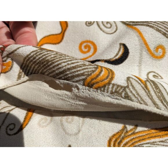 Vintage French 70s Psychedelic Floral Mock Turtleneck Front Slit Tunic Top Sz XS - Picture 11 of 12